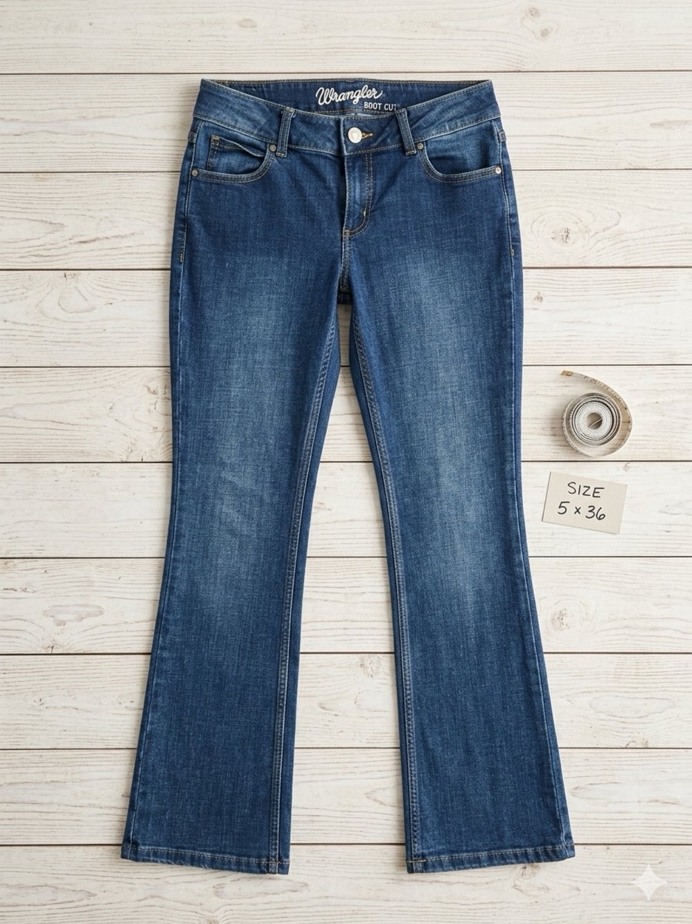 Wrangler Boot Cut Jeans Extra Long 36 Inseam Flare Distressed Wash Western